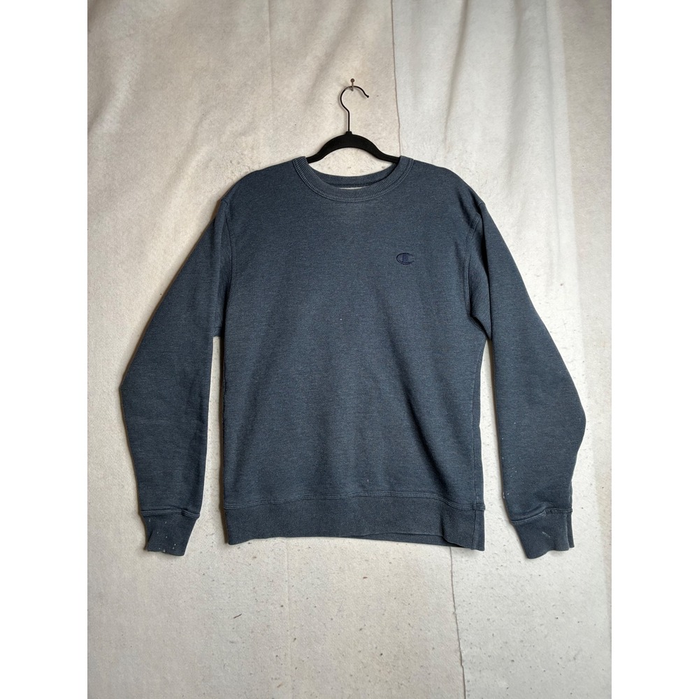 Champion Mens Crewneck Sweatshirt Medium Charcoal Gray Fleece Pullover Logo